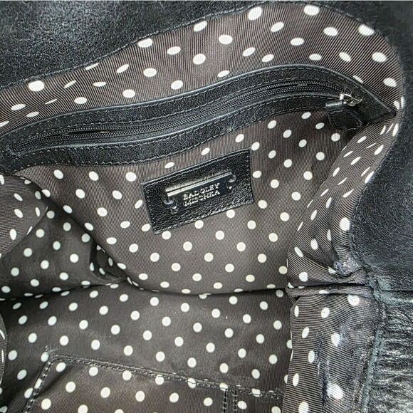 BADGLEY MISCHKA Black Leather Hobo Shoulder Bag - Picture 6 of 8